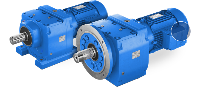 Helical in line with compact electric motor standard